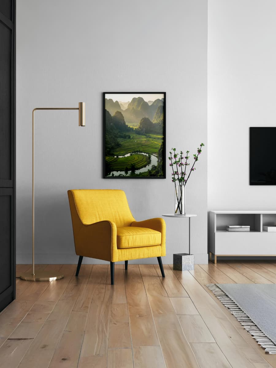 Cánh đồng lúa và núi đá vôi Động Phong Nha