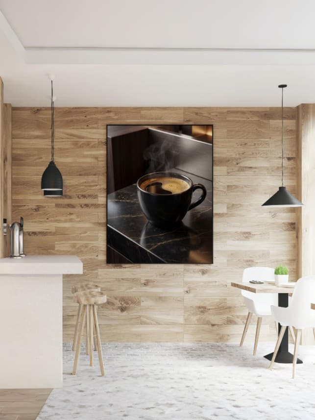 Tranh Ly Cà Phê Đen Hiện Đại