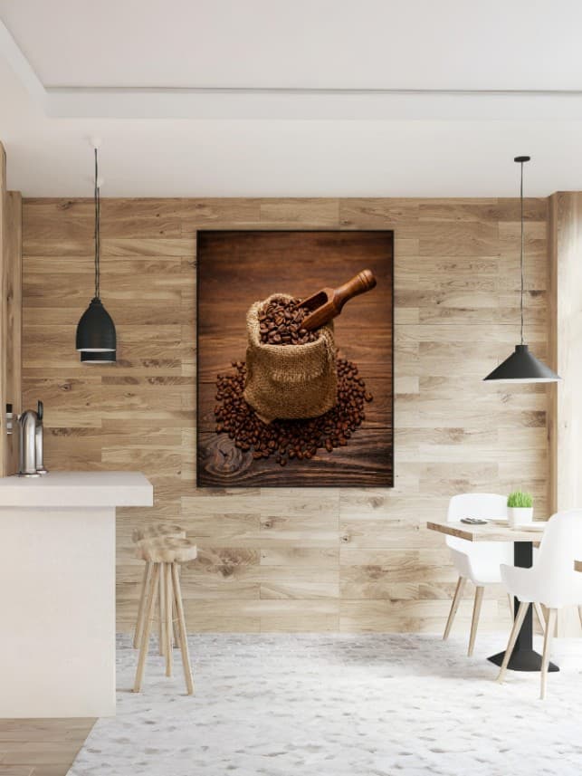 Tranh Hạt Cà Phê Bao Bố Hiện Đại Sang Trọng