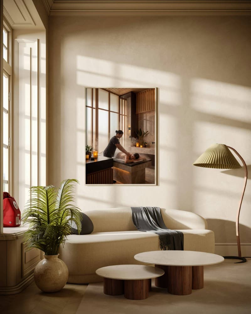 Tranh Spa Massage Xông Hơi