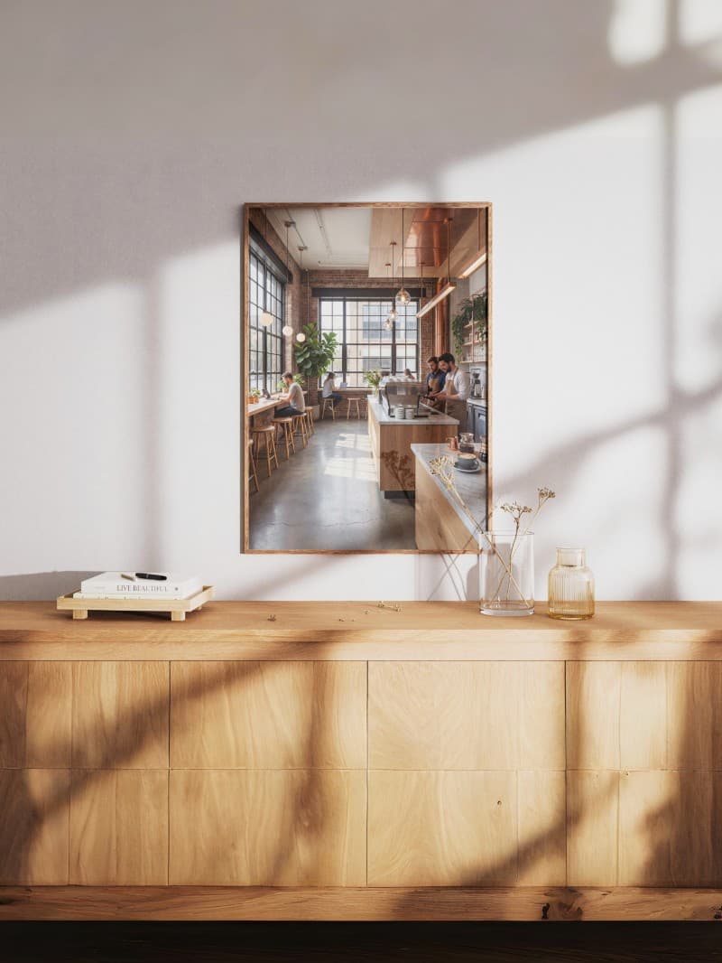 Tranh Quán Cà Phê Hiện Đại Sang Trọng