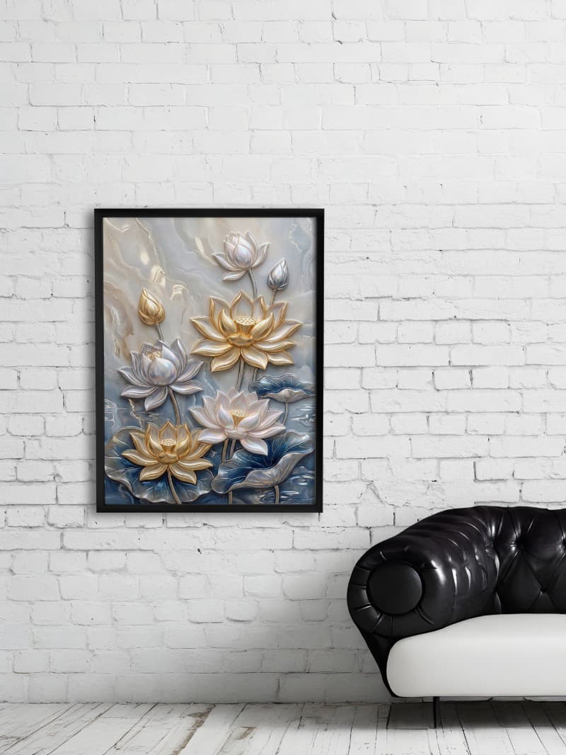 Tranh Tráng Gương Hoa Sen Nghệ Thuật 3D Sang Trọng & Tinh Tế