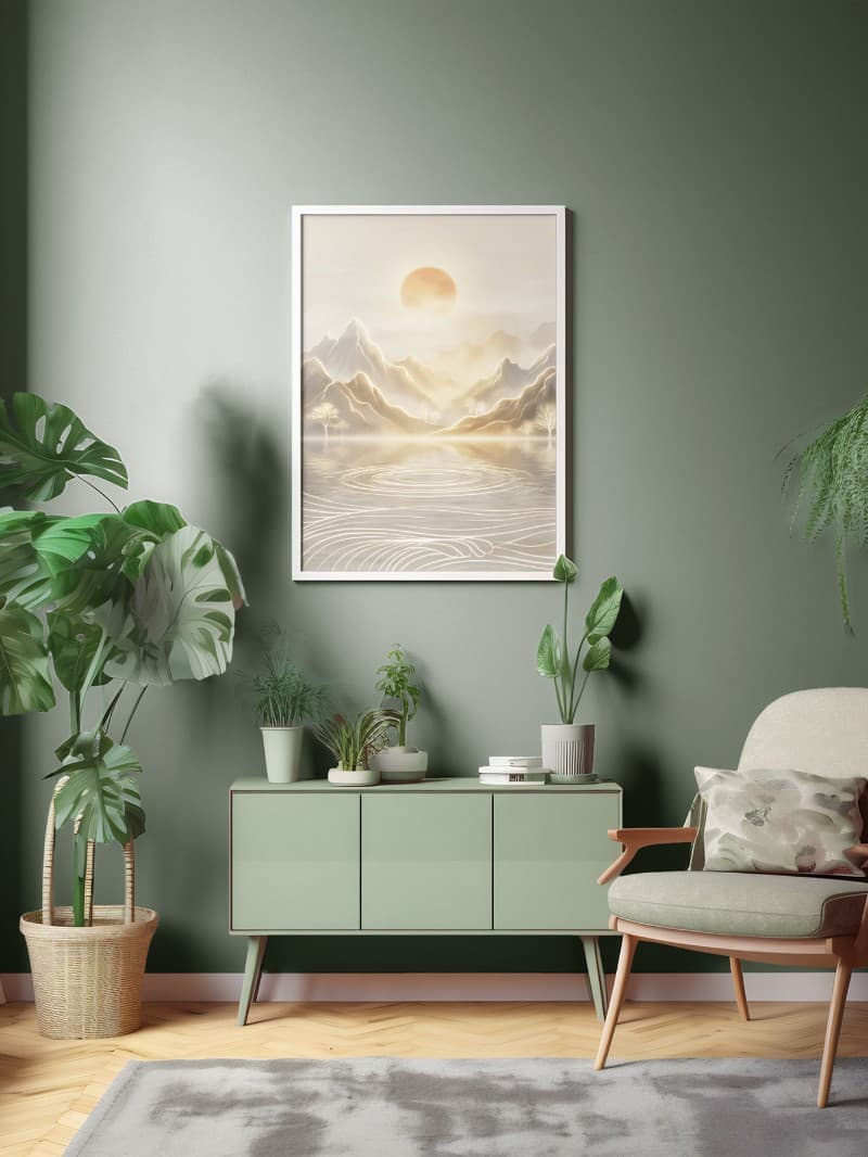 Tranh Tráng Gương Phong Cảnh Nghệ Thuật Cao Cấp Sang Trọng