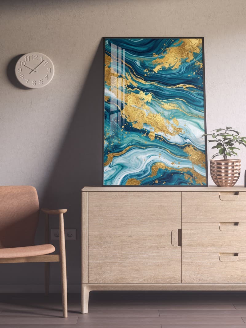 Tranh Tráng Gương Sóng Biển Vàng - Đẳng Cấp Nghệ Thuật Sang Trọng