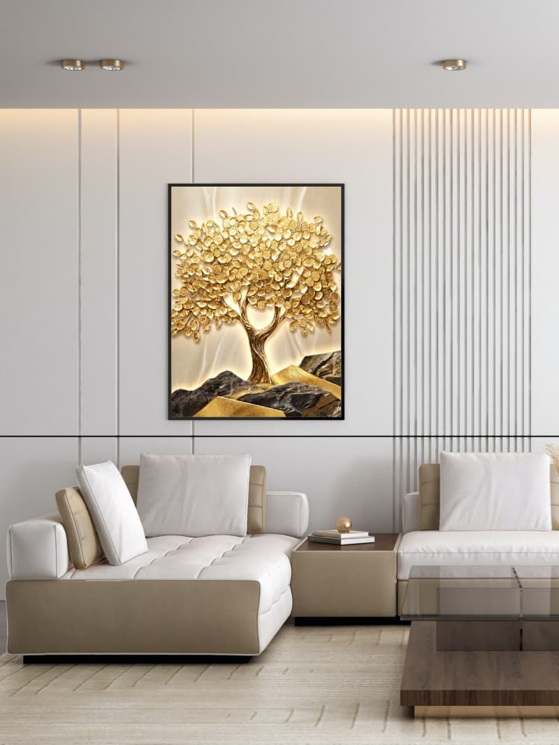 Tranh Cây Kim Tiền Tài Lộc Hiện Đại - Nghệ Thuật Phong Thủy Sang Trọng