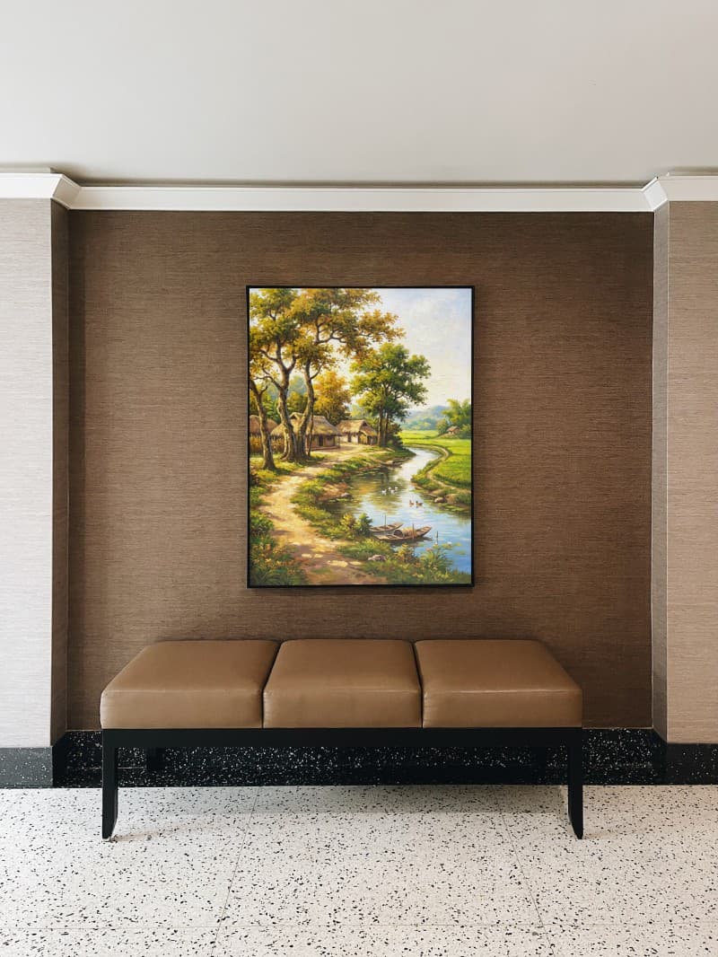 Tranh Sơn Dầu Phong Cảnh Làng Quê Cổ Điển Chân Thực