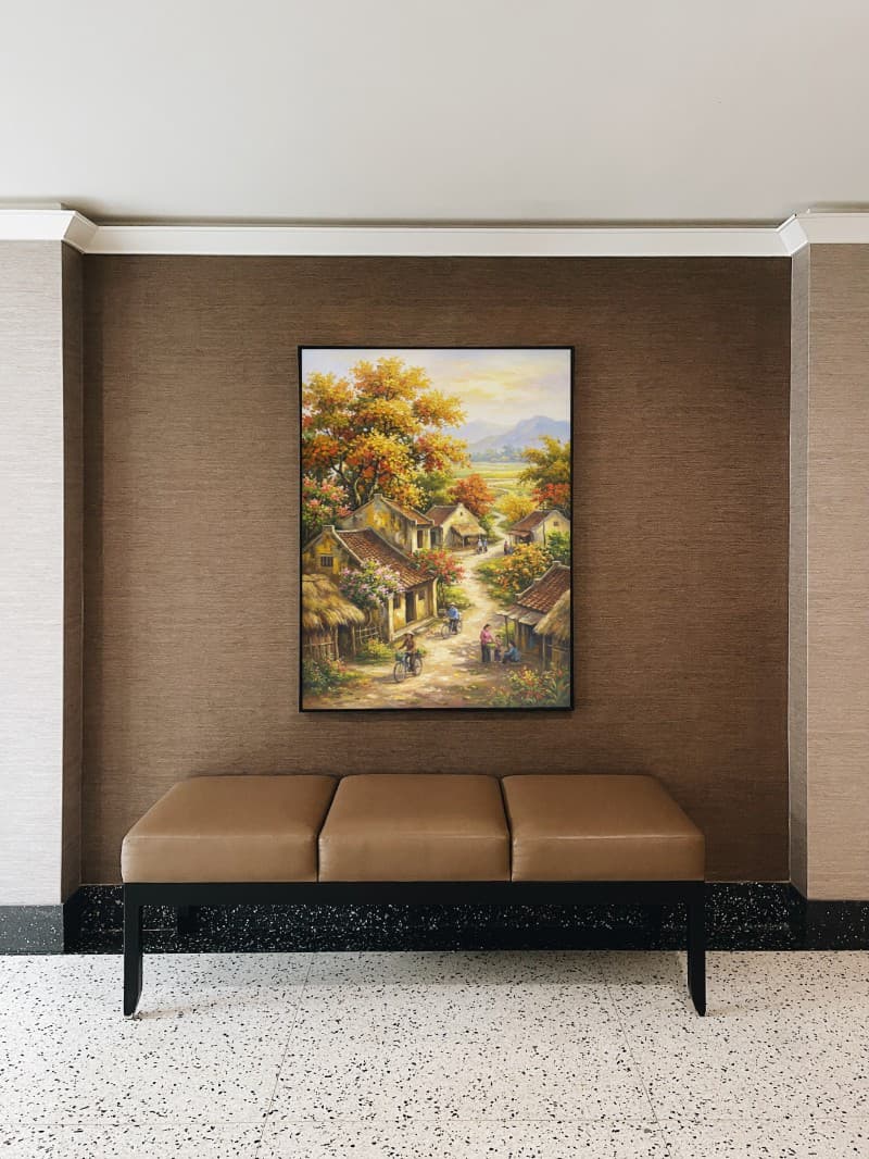 Tranh Sơn Dầu Phong Cảnh Làng Quê Cổ Điển Chân Thực