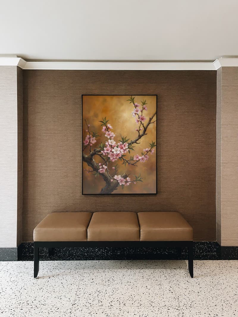 Tranh Sơn Dầu Hoa Đào Cổ Điển Sang Trọng - Nghệ Thuật Chân Thực