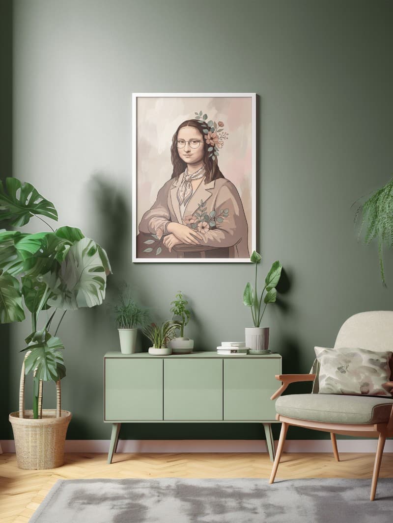 Tranh Mona Lisa Hiện Đại - Nghệ Thuật Pastel Sang Trọng