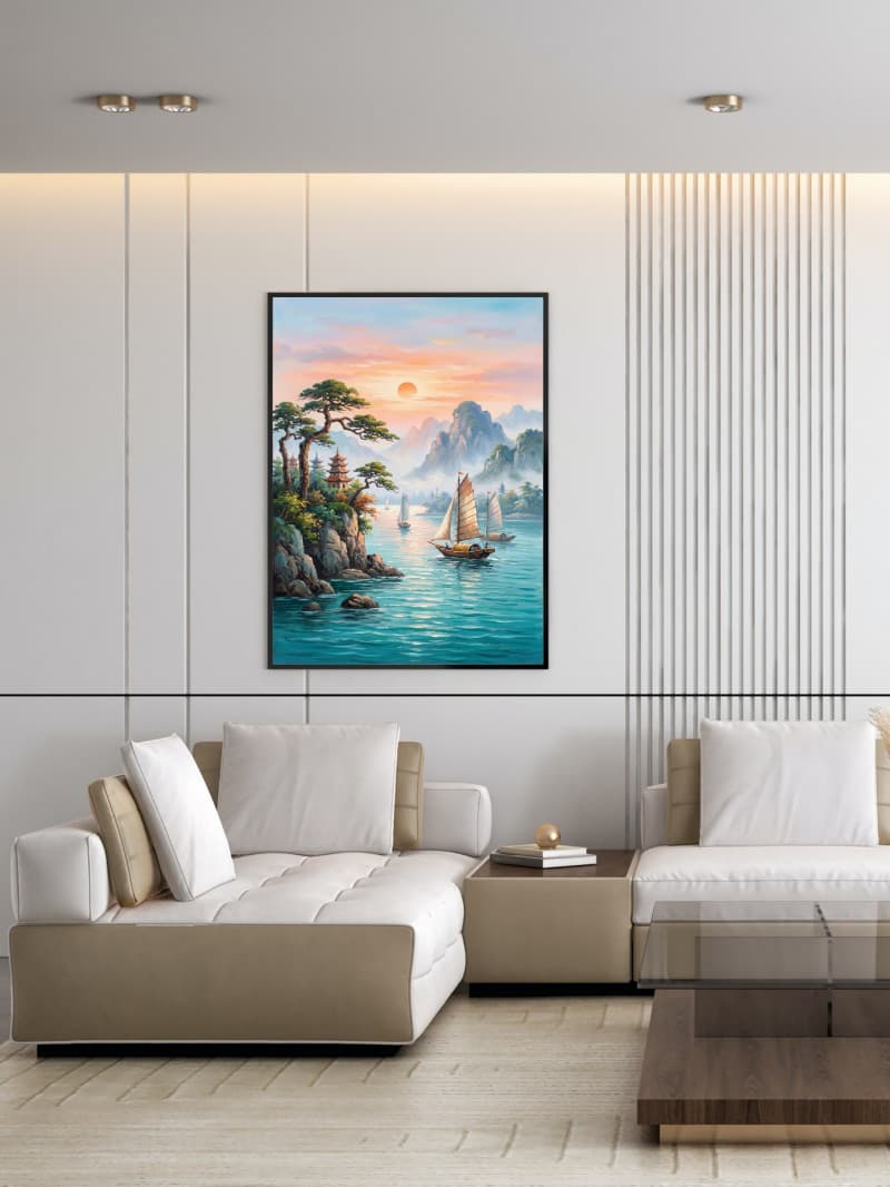 Tranh Phong Cảnh Biển Chân Thực - Nghệ Thuật Phong Thủy Cao Cấp