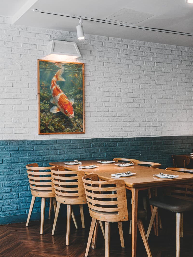 Tranh Cá Koi 3D Chân Thực - Nghệ Thuật Phong Thủy Sang Trọng