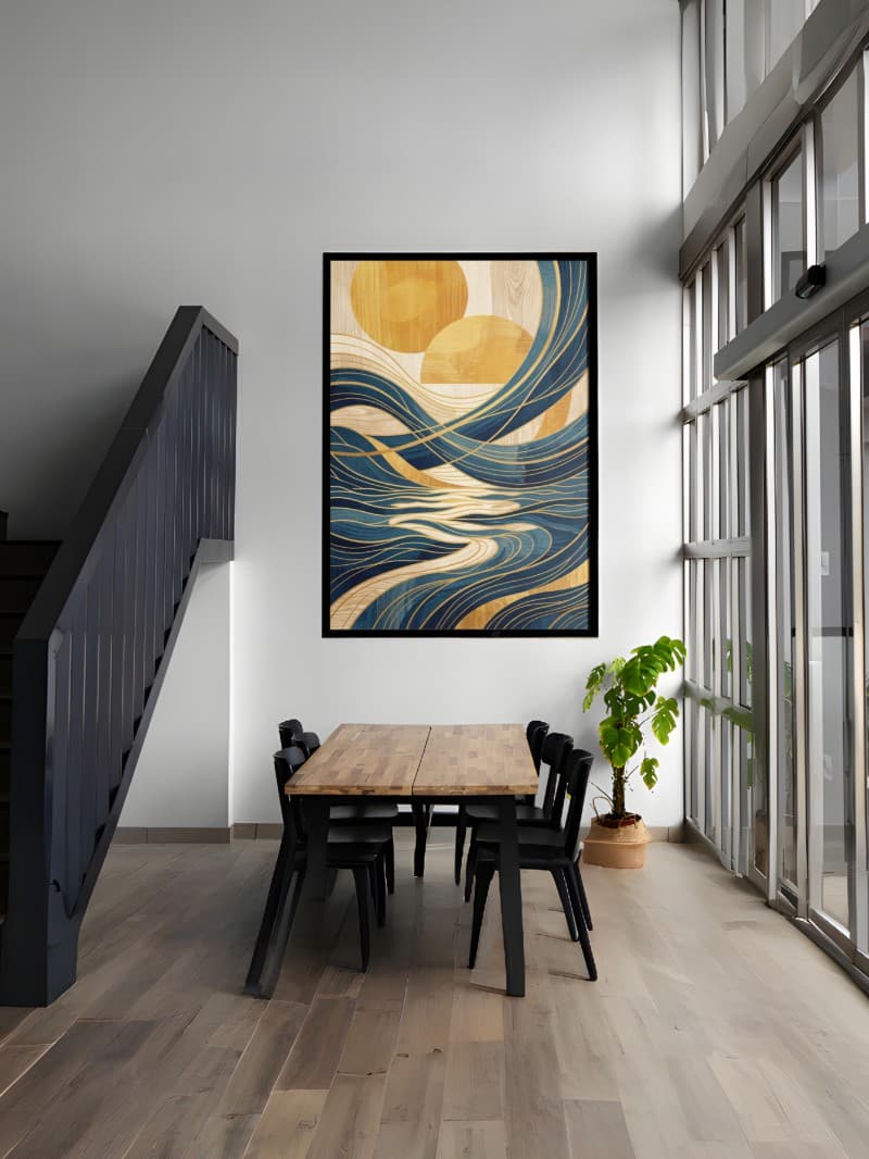Tranh Trừu Tượng Sóng Biển Dưới Nắng - Nghệ Thuật Hiện Đại & Sang Trọng