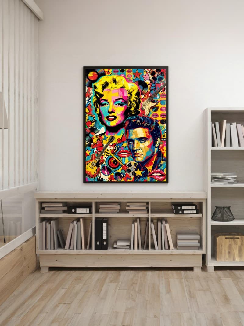 Tranh Canvas Pop Art Marilyn Monroe & Elvis Presley Đẳng Cấp
