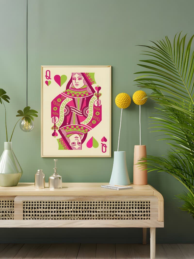 Tranh Tối Giản Nữ Hoàng Trái Tim - Nghệ Thuật Tối Giản Đẳng Cấp