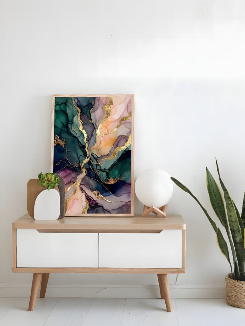 Tranh Tối Giản Đá Cẩm Thạch 01 - Nghệ Thuật Vân Đá Tối Giản