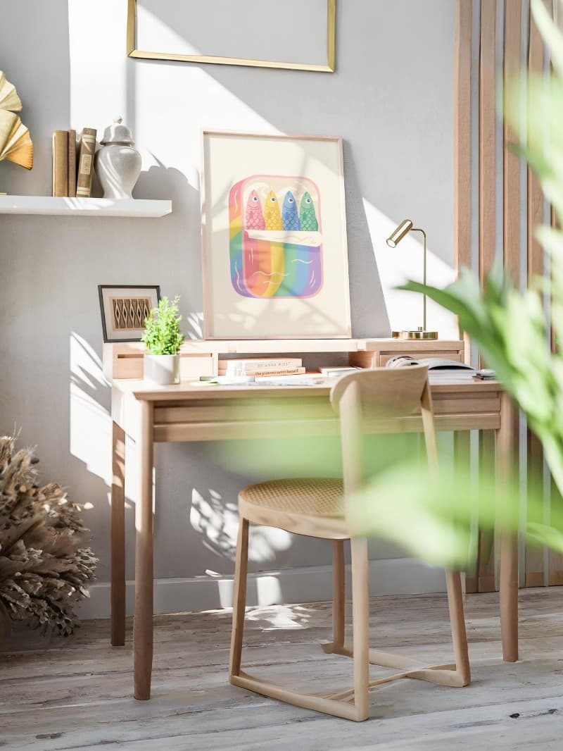 Tranh Hộp Cá Mòi Cầu Vồng Tối Giản - Nghệ Thuật Tối Giản Hiện Đại