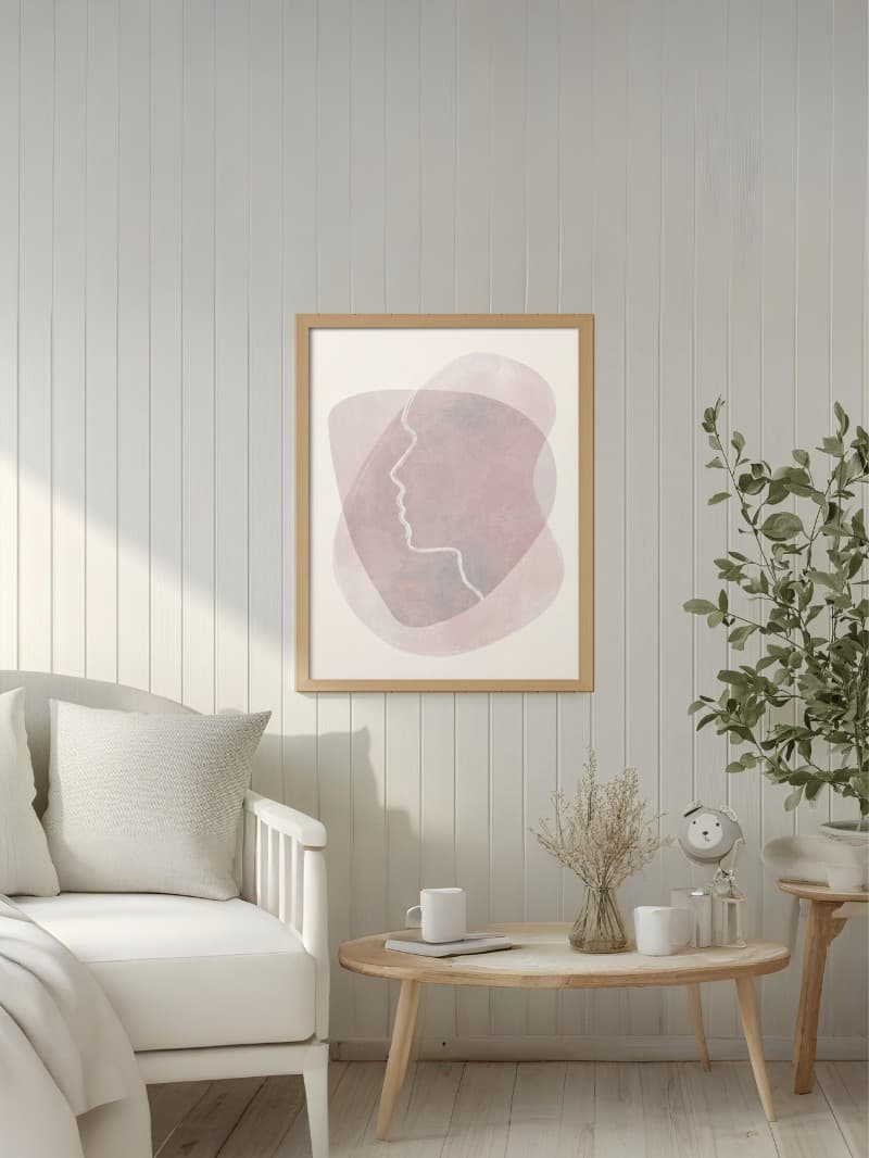 Tranh Khuôn Mặt Mềm Mại Tối Giản - Nghệ Thuật Tối Giản Sang Trọng