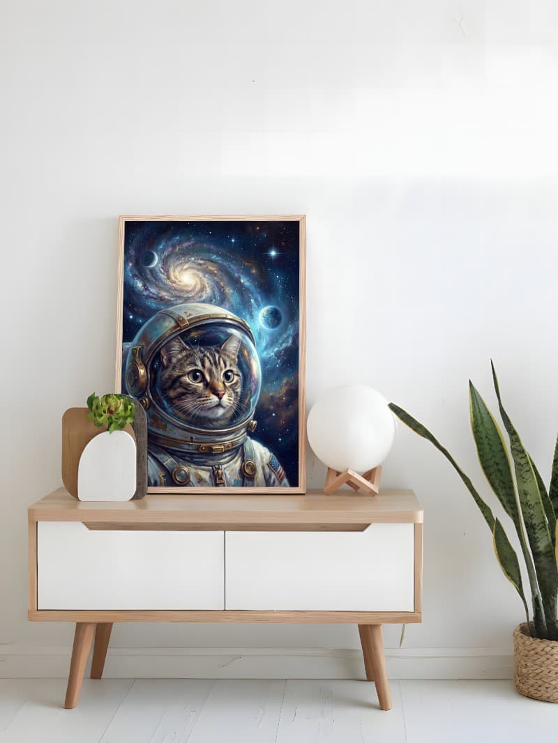 Tranh Mèo Trong Không Gian
