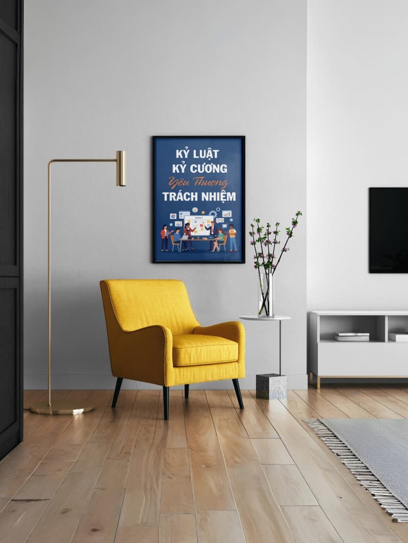 Tranh Nghệ Thuật Động Lực: Kỷ Luật - Kỷ Cương - Yêu Thương - Trách Nhiệm