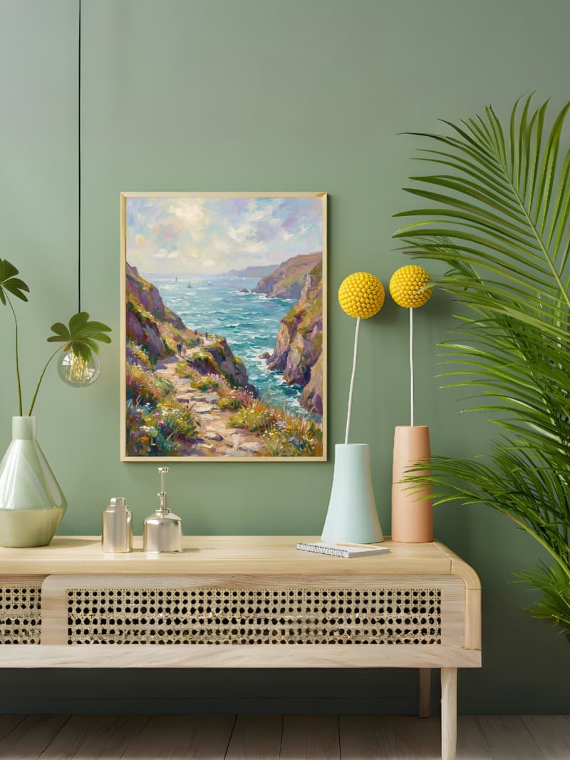 Tranh Treo Tường Đường Đi Bộ Vách Đá Hùng Vĩ - Nghệ Thuật Chân Thực