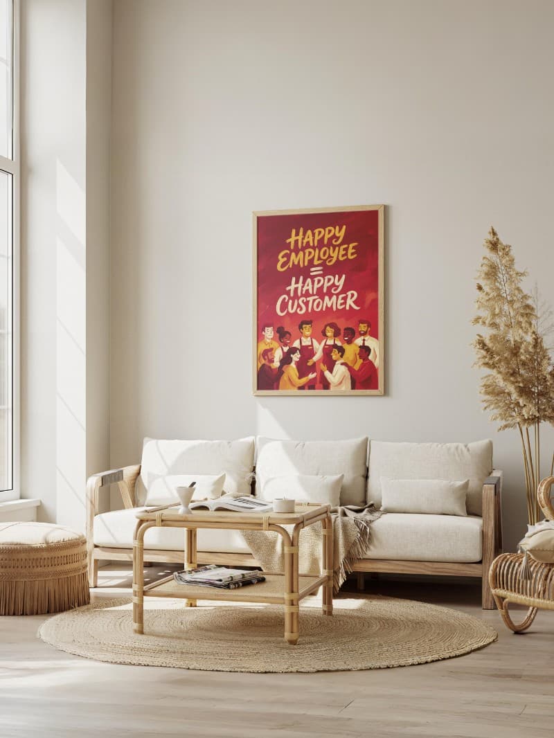 Tranh Động Lực "Happy Employee": Năng Lượng Tích Cực Cho Công Sở