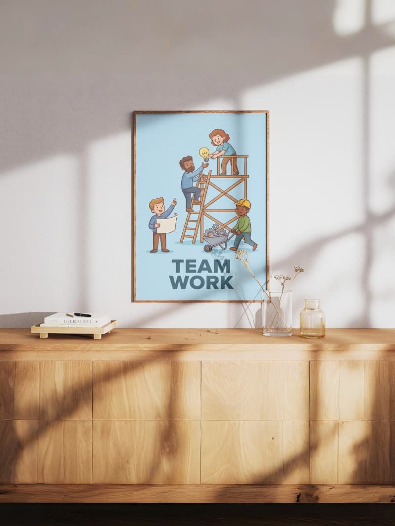 Tranh Động Lực "Sức Mạnh Tập Thể" – Nghệ Thuật Gắn Kết Văn Phòng