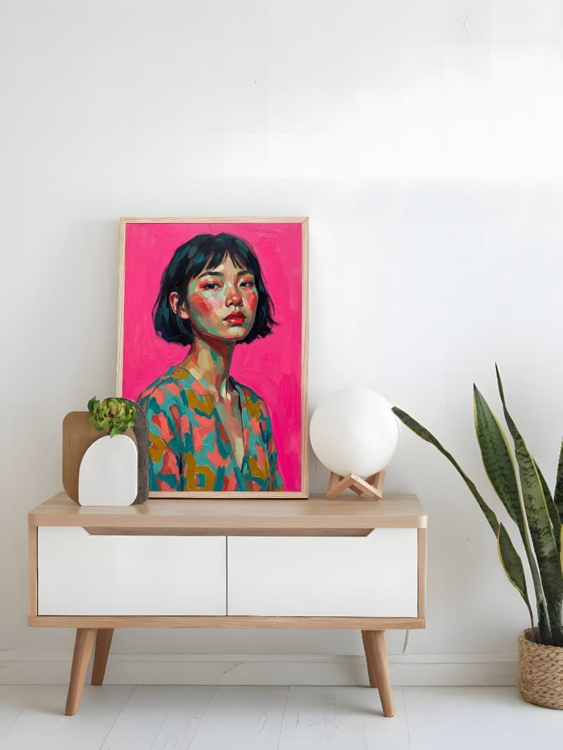 Nét Xuân Á Đông - Tranh In Nghệ Thuật Chân Dung Thiếu Nữ Hiện Đại