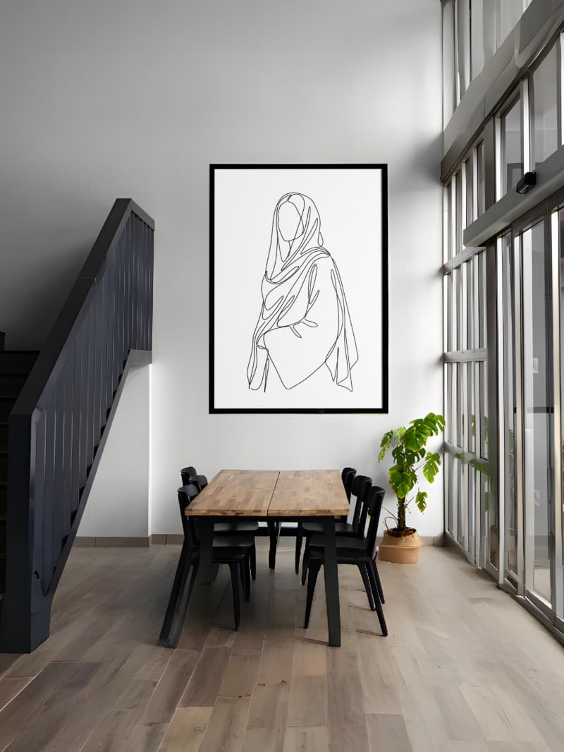 Tranh Line Art Vô Diện: Nét Vẽ Tối Giản Đánh Thức Tâm Hồn