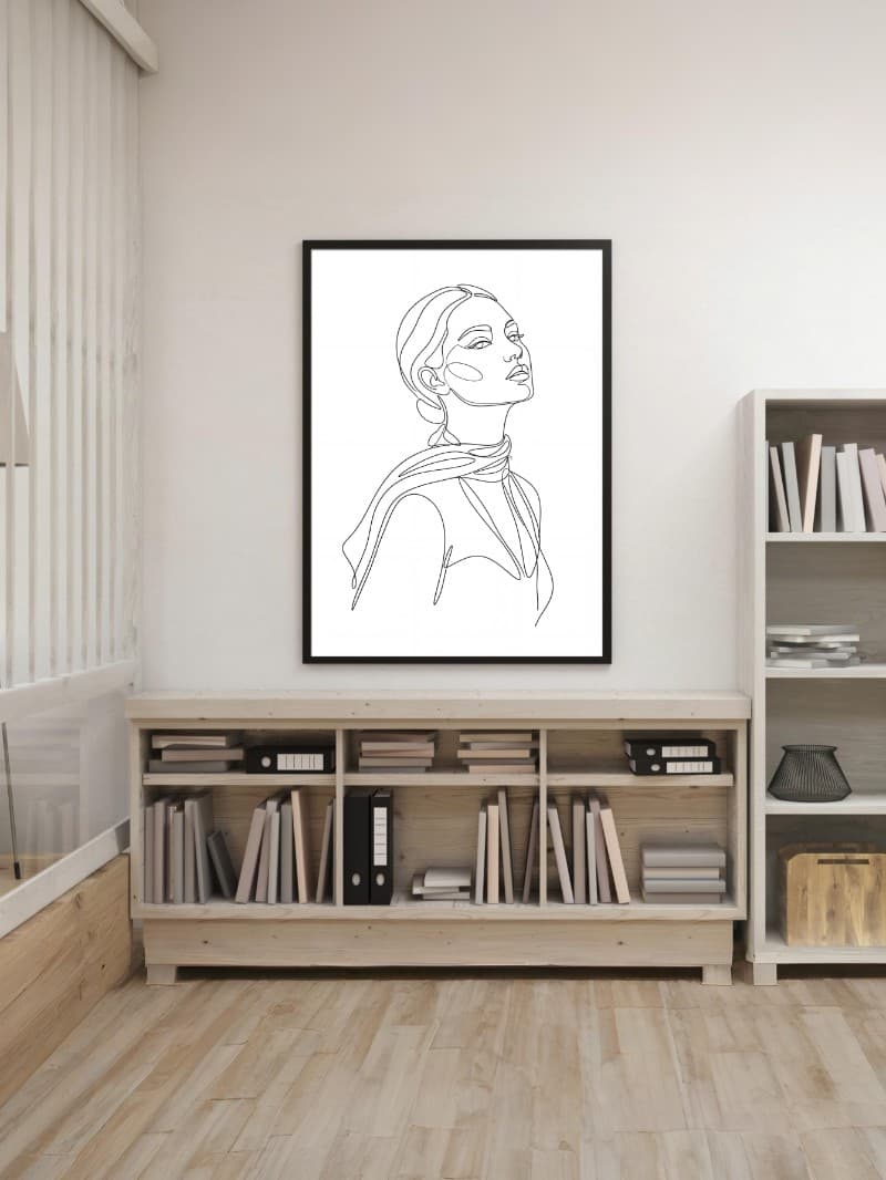 Tranh Line Art Tối Giản: Vũ Điệu Đường Nét Trên Nền Trắng Thuần Khiết