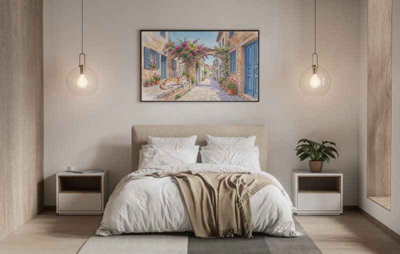 Mèo Đường Phố Paphos: Tranh Màu Nước Nghệ Thuật Đảo Síp Bình Yên