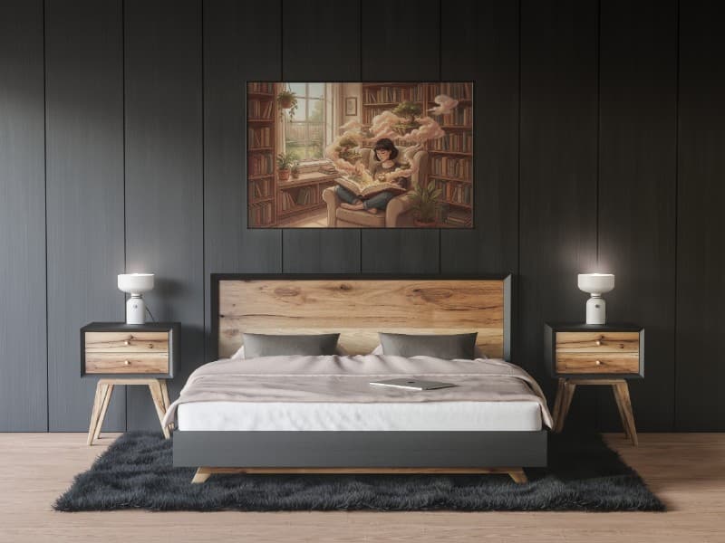 Tranh Nghệ Thuật "Lạc Lối Trong Một Cuốn Sách" - Nét Vẽ Thư Giãn Hiện Đại