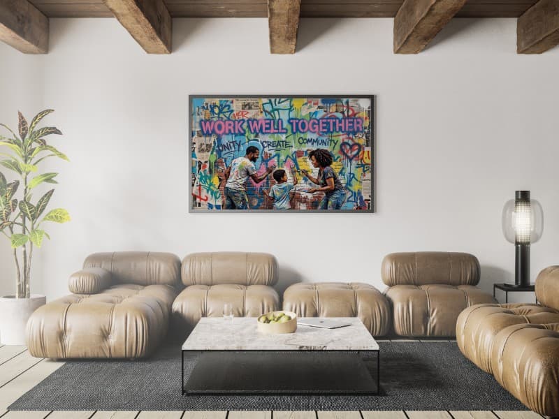 Tranh Đường Phố 'Work Well Together' – Nghệ Thuật Gắn Kết Đỉnh Cao