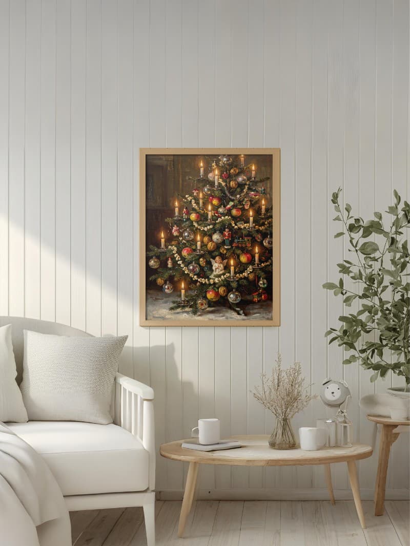 Tranh Cây Thông Noel Vintage