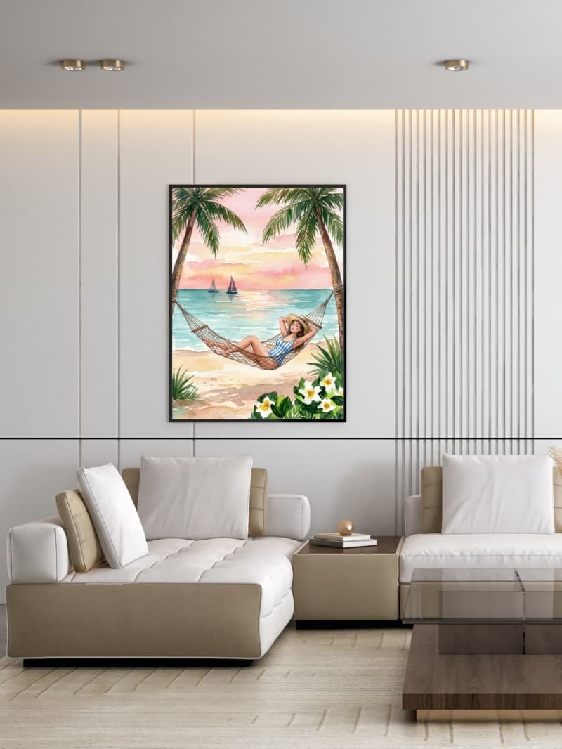 Tranh 'Giấc Mơ Bên Bờ Biển' - Khúc Ca Xanh Thư Thái Cho Tâm Hồn