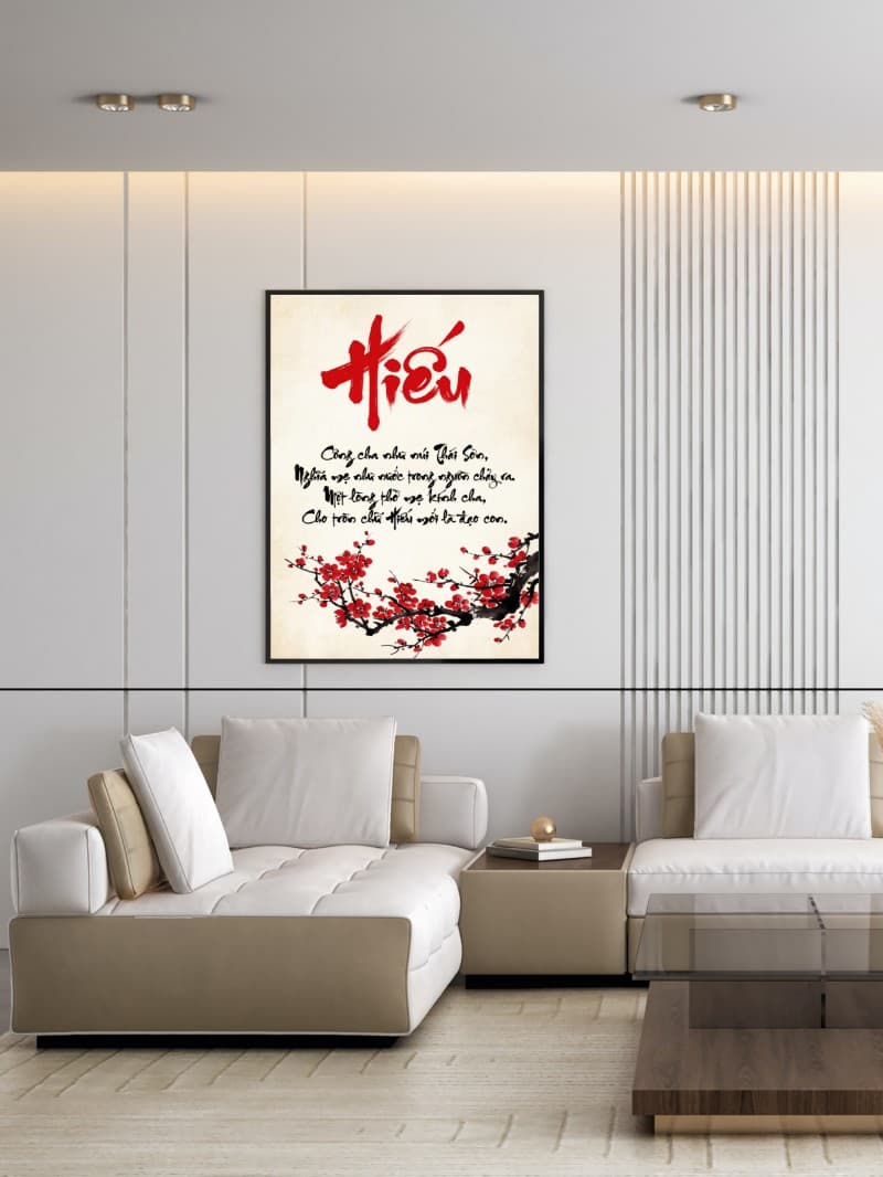 Tranh Thư Pháp Chữ Hiếu - Đạo Làm Con Gói Trọn Trong Nét Bút