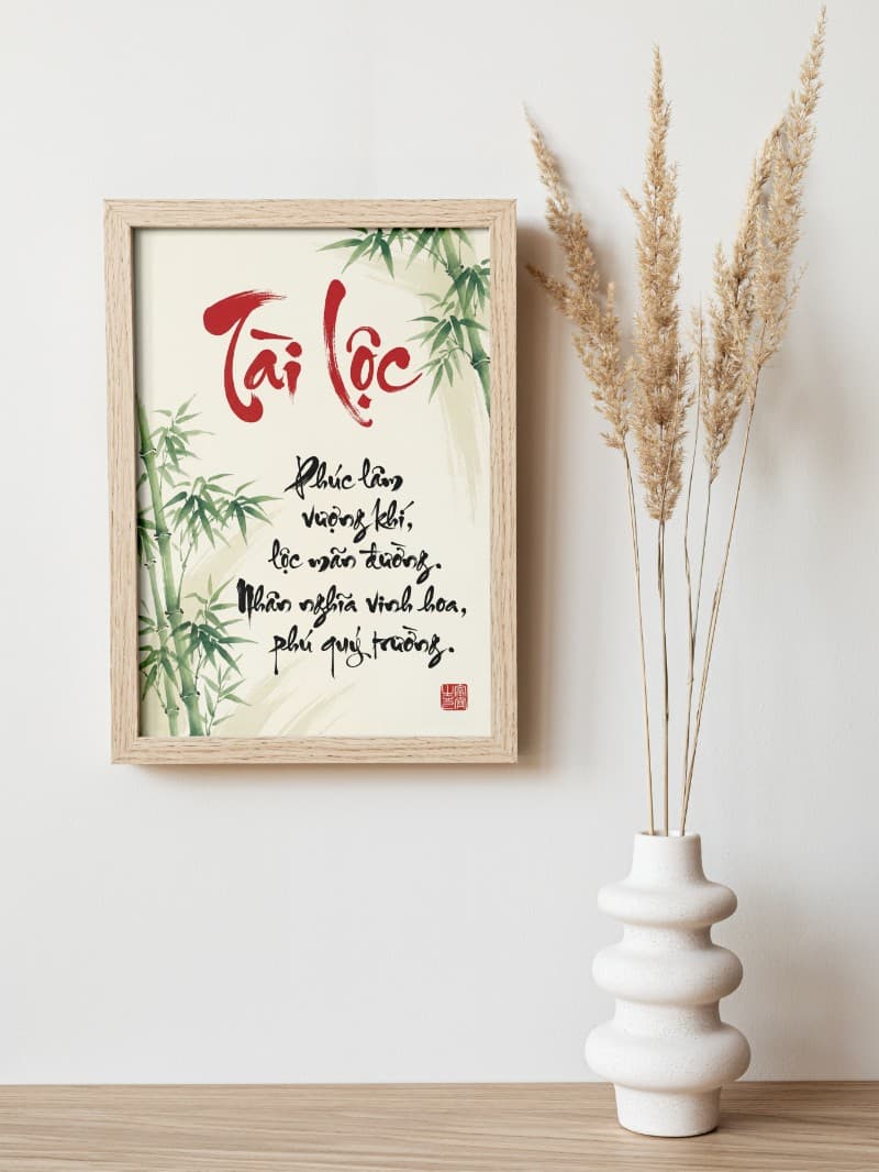 Tranh Thư Pháp Tài Lộc Độc Bản - Tinh Hoa Nét Bút Khởi Sắc Thịnh Vượng