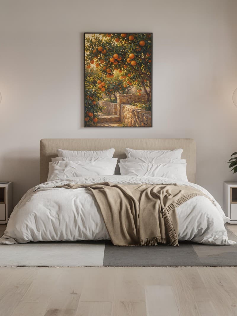 Tranh Cam Trong Vườn - Vẻ Đẹp Nghệ Thuật Độc Bản Và Sang Trọng