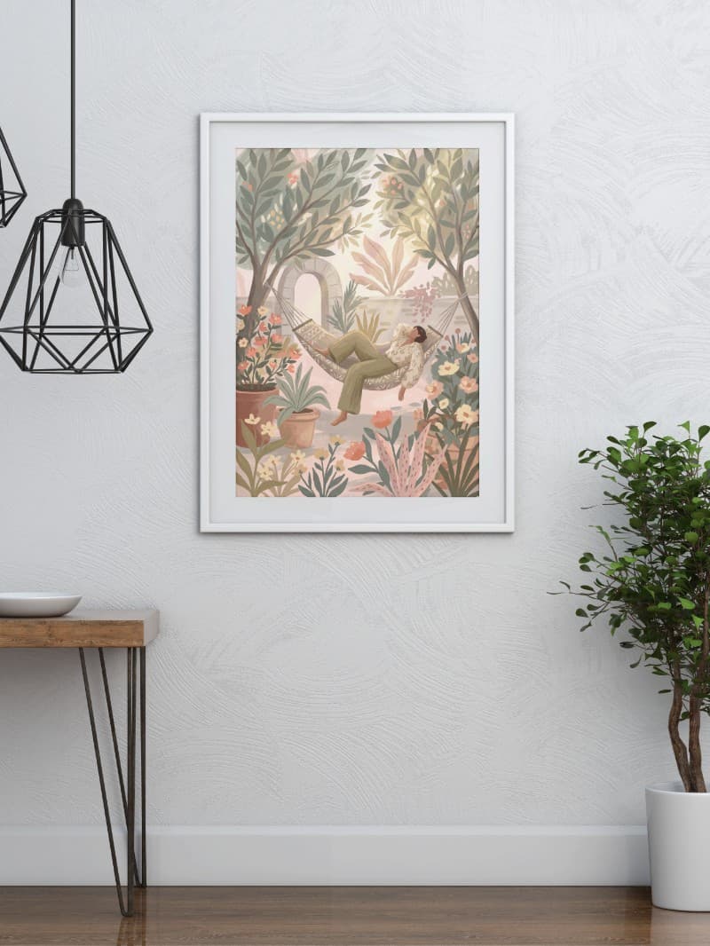 Nghỉ Ngơi Trong Vườn - Tranh Hiện Đại Đánh Thức Sự Bình Yên