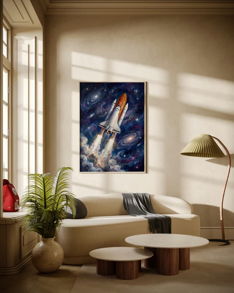 Tranh Vũ Trụ Phóng Tàu Con Thoi