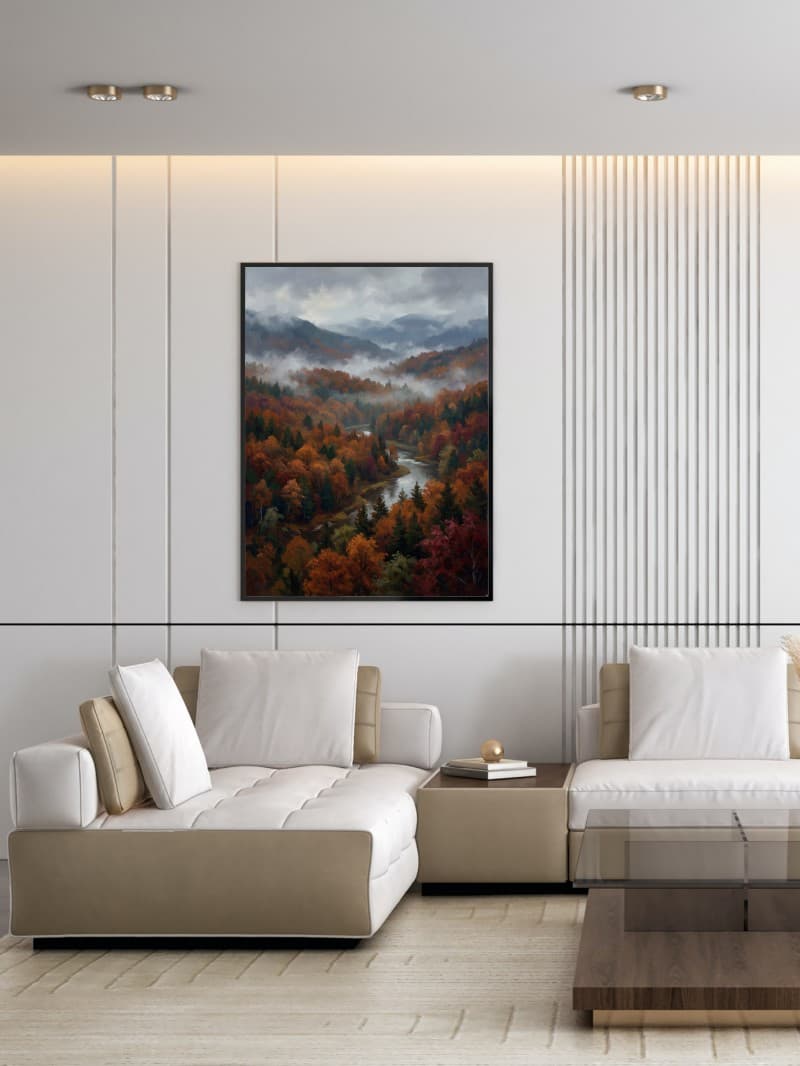 Tranh Rừng Mùa Thu Vàng