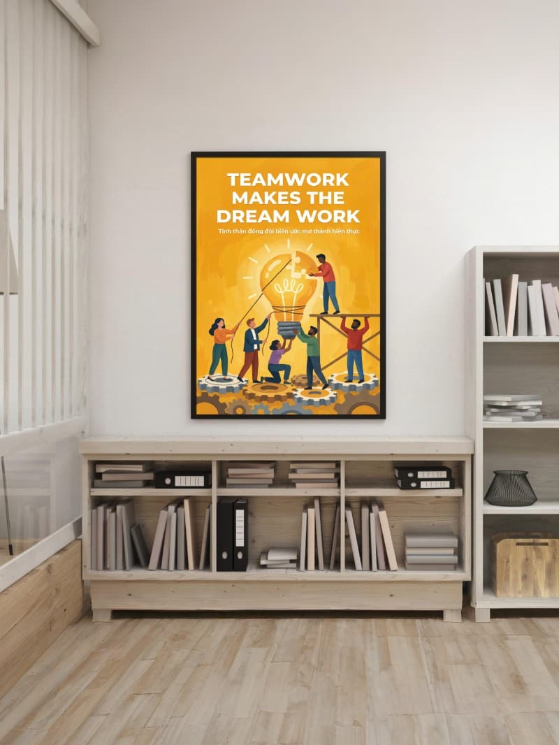 Tranh Teamwork Makes the Dream Work - Nghệ Thuật Gắn Kết Thành Công