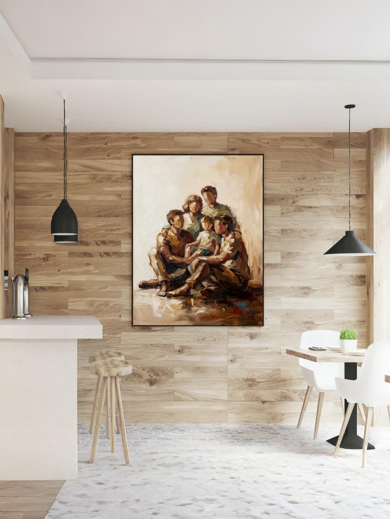 Tranh Sơn Dầu Trừu Tượng: Tình Bạn Là Gia Đình - Nghệ Thuật Tối Giản