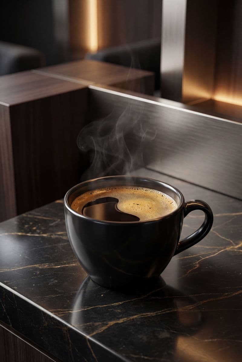 Tranh Ly Cà Phê Đen Hiện Đại