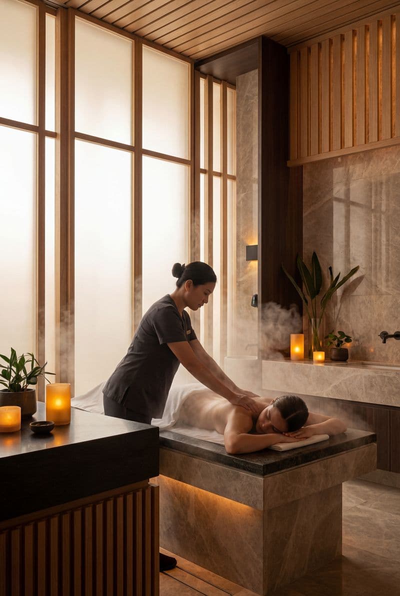Tranh treo tường không gian spa massage xông hơi trang trí phòng chăm sóc sức khỏe hiện đại