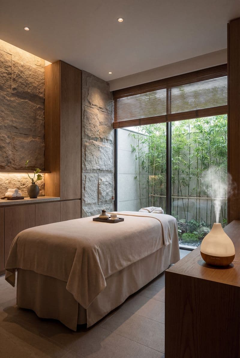 Tranh treo tường không gian trị liệu spa hiện đại trang trí phòng massage sang trọng