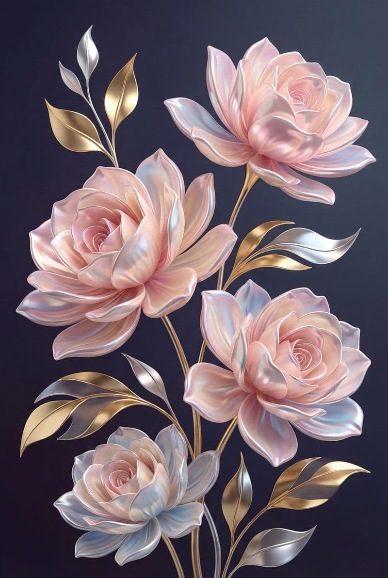 Tranh treo tường hoa nghệ thuật 3D tráng gương trang trí phòng khách hiện đại và sang trọng