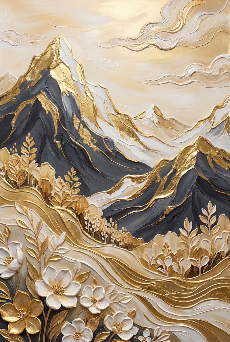 Tranh treo tường phong cảnh nghệ thuật 3d tráng gương trang trí phòng khách sang trọng