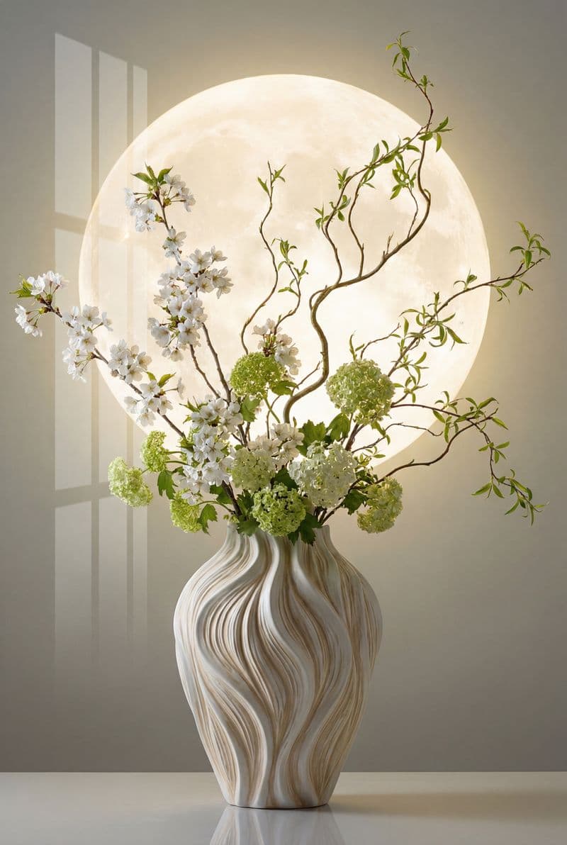 Tranh treo tường bình hoa nghệ thuật tráng gương trang trí phòng khách sang trọng