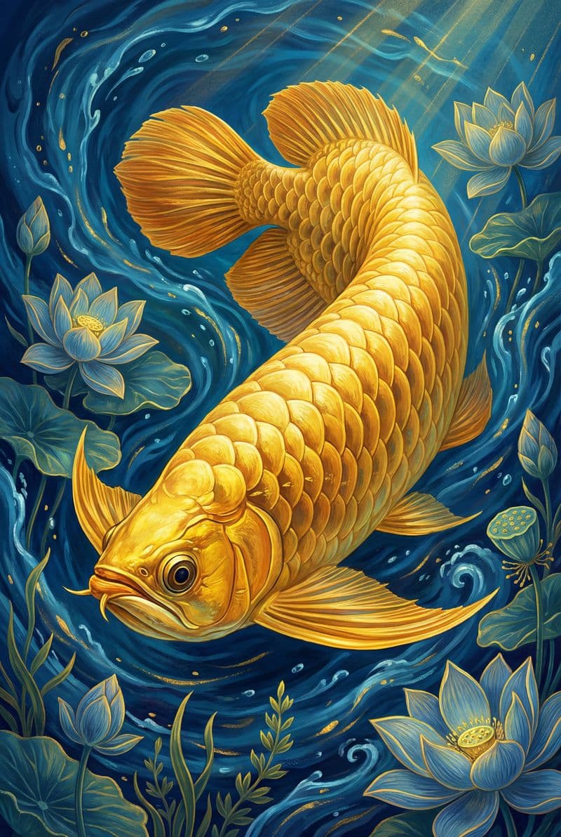 Tranh treo tường cá rồng vàng kim long trang trí phòng làm việc sang trọng giúp chiêu tài lộc