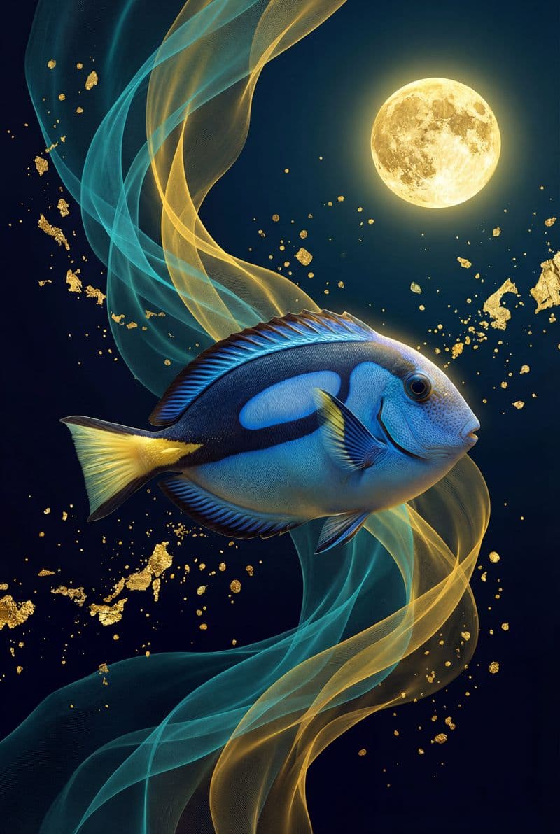 Tranh treo tường chú cá Dory bơi lội dưới biển trang trí phòng khách hiện đại